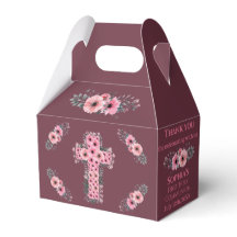 Chic Cross First Heilige Kommunion Girl Pink Blume