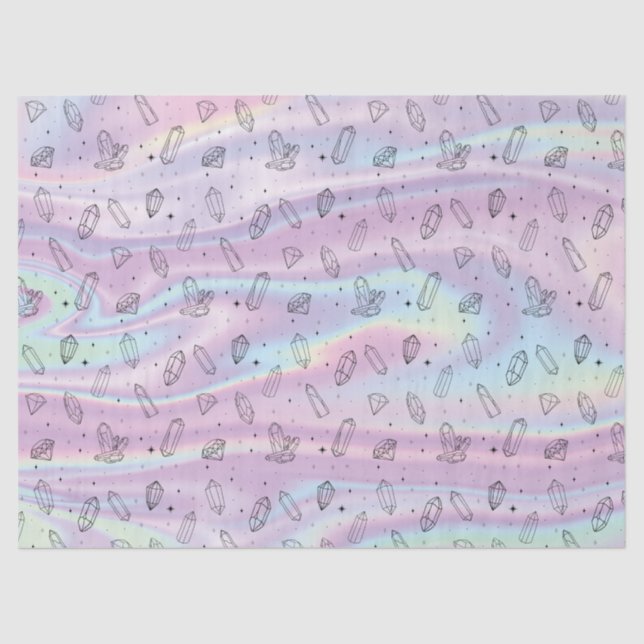 Chic Crystal Holographic Gemustert Magic Seidenpapier (Vorderseite)