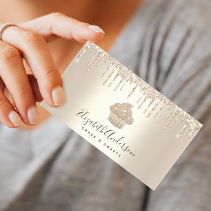 Chic Cupcake Bäckerei Konditorei Koch Gold Glitzer Visitenkarte