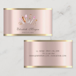 Chic Cupcake Gold Streifen Rose Gold Backwerkzeuge Visitenkarte