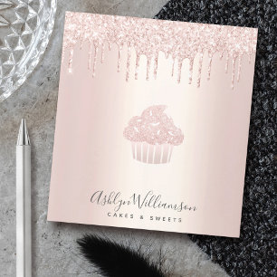Chic Cupcake Koch Bäckerei Rose Gold Glitzer Tropf Notizblock