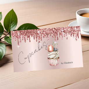 Chic Cupcakes Macaroon Rose Gold Tropfen Visitenkarte