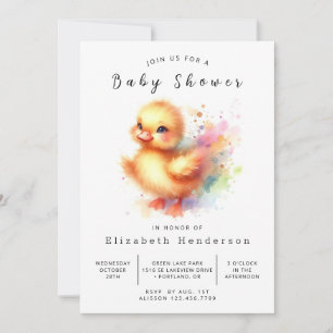 Chic Custom Duck Baby Showdusche Einladung