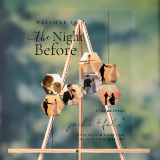 Chic Custom Foto Modernes Probe Abendessen Willkom Acrylschild