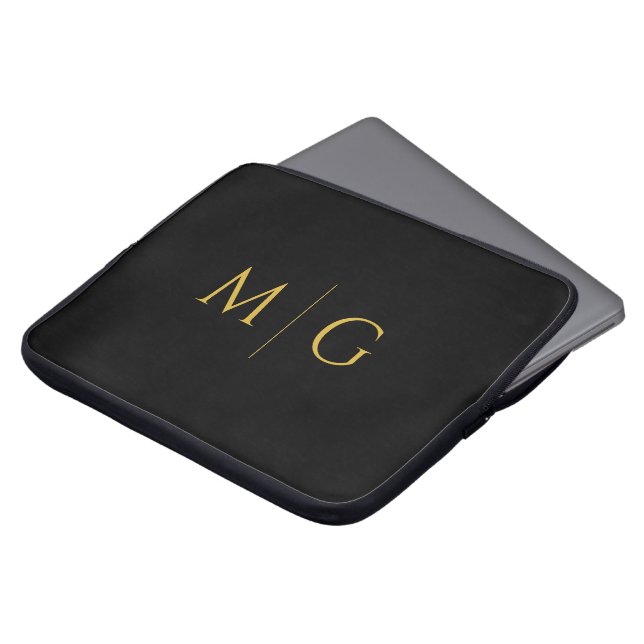Chic Custom Initials Modern Laptopschutzhülle (Vorne Oben)