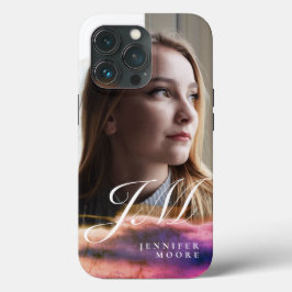 Chic Custom Lila Blush Pink Foto Mit Monogramm Case-Mate iPhone Hülle
