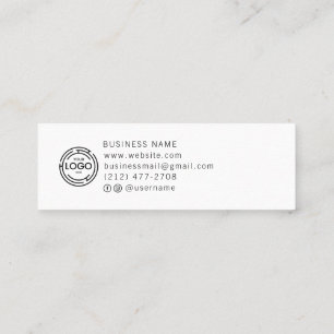 Chic Custom Logo Simple White Collection Telefonnummerkarte