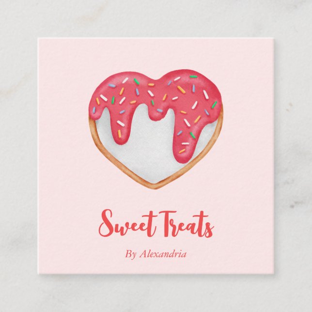 Chic Custom Made Cookie Bäckerei Koch Quadratische Visitenkarte (Vorderseite)