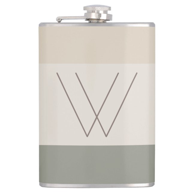 Chic Custom Mit Monogramm Initial Modern Flachmann (Vorderseite)