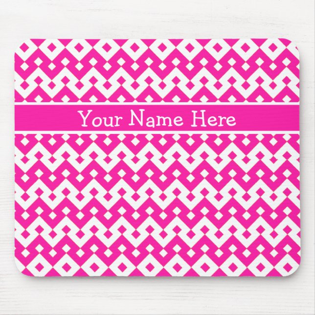 Chic Custom Mousepad, Candy Pink Geometric Mousepad (Vorne)