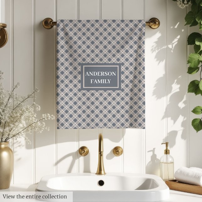 Chic Custom Name Towels Classic Grey Aesthetic Badhandtuch Set (Chic Custom Name Towels Classic Grey Aesthetic)