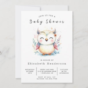 Chic Custom Owl Baby Dusche Einladung