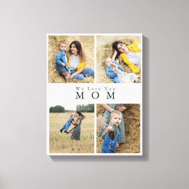 Chic Custom Personalisiert Foto Collage Mutter Leinwanddruck (Vorderseite)