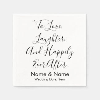 Chic Custom Personalisiert Script Wedding Receptio Serviette
