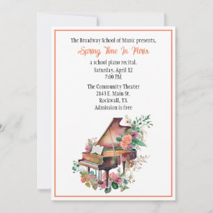 Chic Custom Piano Recital Invitation Einladung