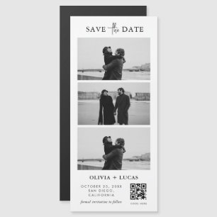 Chic Custom QR Code Foto Strip Magnetic Wedding Magnetkarte