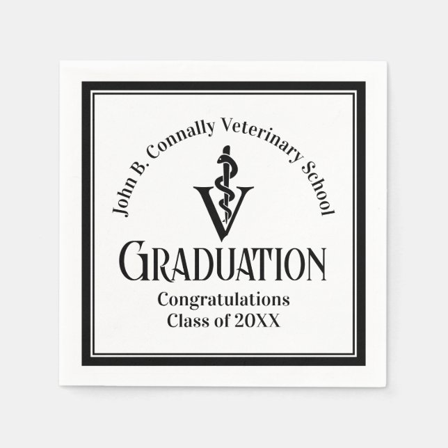 Chic Custom Veterinary School Graduation Party Serviette (Vorderseite)