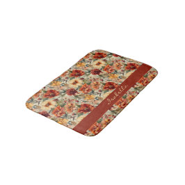 Chic Custom Watercolor Floral Muster Badematte