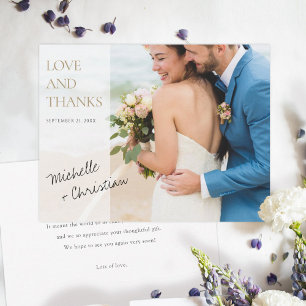 Chic Custom Wedding Dankeschön Card mit Foto Dankeskarte