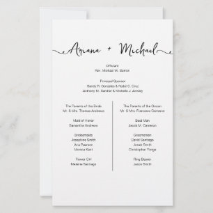 Chic Custom wedding Simple Entourage list