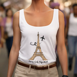 Chic Customizable Paris Eiffel Tower Girls Tour Tank Top