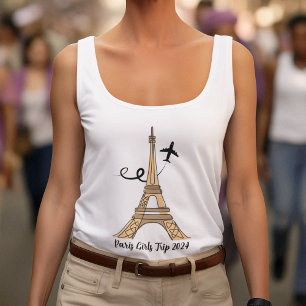 Chic Customizable Paris Eiffel Tower Girls Tour Tank Top