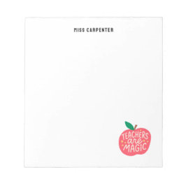 Chic Cute Apple Saying Personalized Teacher Notizblock
