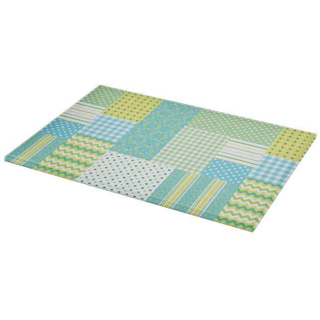 Chic Cutting Board: Affodils, Imitate Patchwork Schneidebrett (Ecke)
