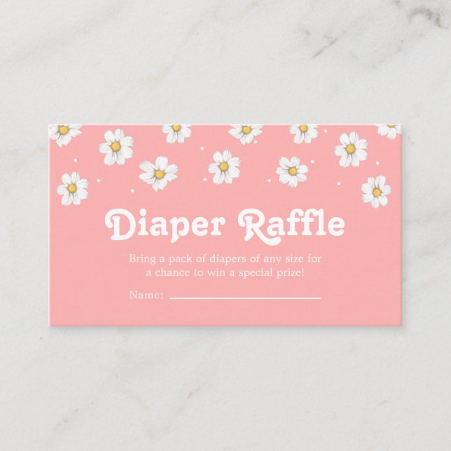 Chic Daisy Blume Blush Pink Diaper Raffel Begleitkarte (Vorderseite)