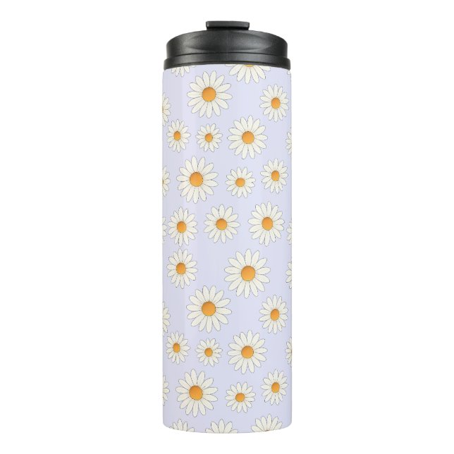 Chic Daisy Blume Pattern - Niedliches Blumendesign Thermosbecher (Vorderseite)