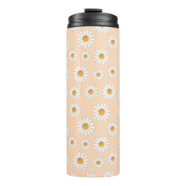 Chic Daisy Blume Pattern - Niedliches Blumendesign Thermosbecher (Vorderseite)