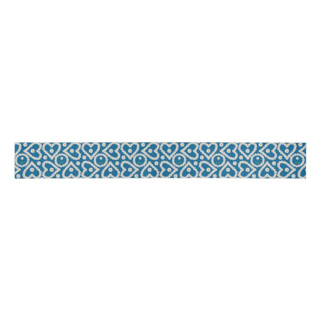 Chic Daisy Chains on Blue, Custom Grosgrain Ribbon Ripsband (Vorderseite)