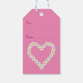 Chic Daisy Chains on Pink, Custom Gift Tags Geschenkanhänger