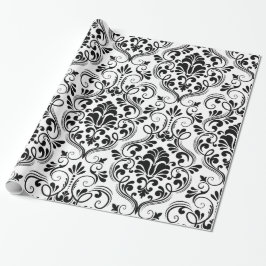 Chic Damask Black & White Wrapping Paper Geschenkpapier