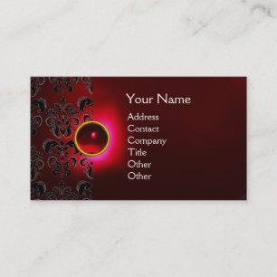 CHIC DAMASK GEM MONOGRAM rot burgundy Visitenkarte