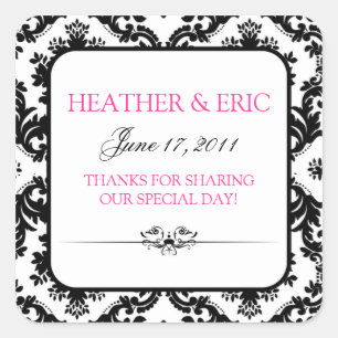 Chic Damask Square Stickers