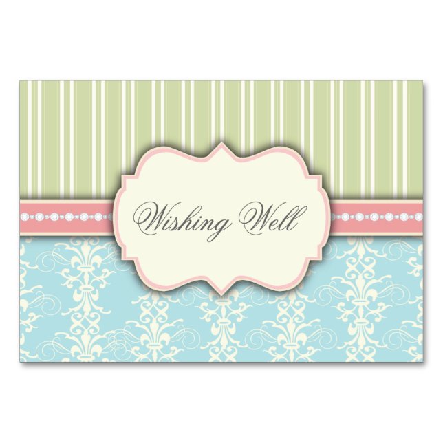 Chic Damask & Strip - Gut einsteckende Karte (Vorderseite)