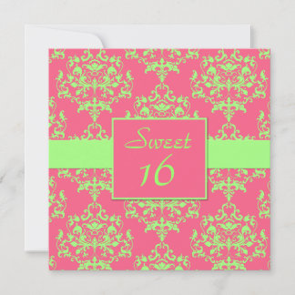 Chic Damask Sweet 16 Geburtstag Einladung