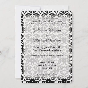 Chic Damask Wedding Einladung