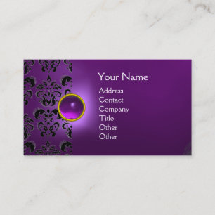 CHIC DAMAST JUWEL MONOGRAMM violett Visitenkarte
