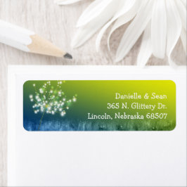 Chic Dandelion Green Wedding Rücksendeadresse