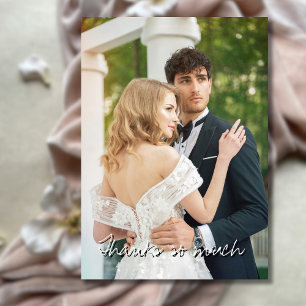 Chic Dank so viel Hochzeit Foto Terracotta Back Dankeskarte