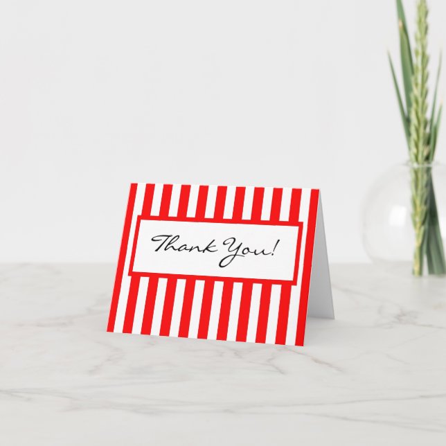 CHIC DANK YOU NOTE_01 RED/WHITE STRIPES DANKESKARTE (Vorderseite)