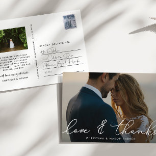 Chic Dankbarkeit   Hochzeitsszenario Foto Vielen D Postkarte