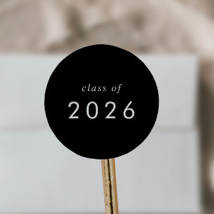 Chic Dark Black Class of 2024 Abschluss Sticker