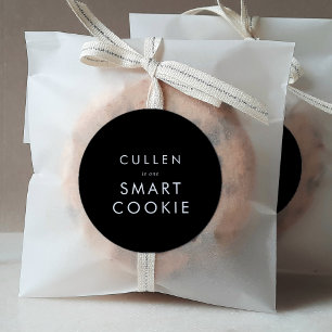 Chic Dark Black One Smart Cookie Abschluss Gefalle Runder Aufkleber