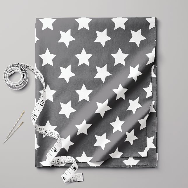 Chic Dark Gray Stars Space Pattern Stoff (Von Creator hochgeladen)