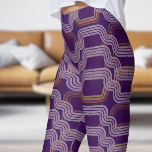 Chic Dark Lila Curves Muster Leggings