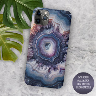 Chic Dark Lila Violet Blue Quarz Agate Muster Case-Mate iPhone Hülle