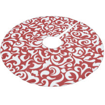 Chic Dark Red White Damask Blumenmuster
